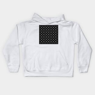 White Flower Pattern (Black) Kids Hoodie